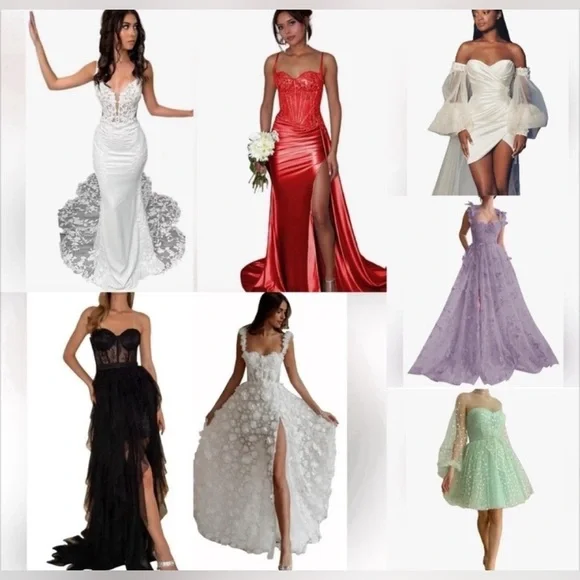 New Chiffon and Lace Evening Gown - Picture 10 of 11